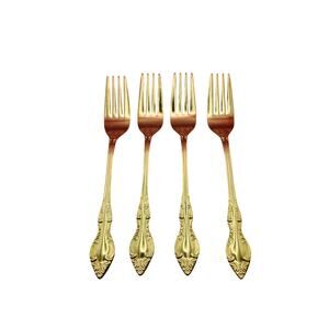 Set of 4 Golden Rexford Gold Electroplate Forks 7.5” National Stainless Japan